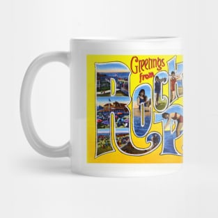 Greetings from Rockaway Park, New York - Vintage Large Letter Postcard Mug